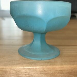 Federal Glass frosted glass dessert cup sherbert ice pedestal blue vintage